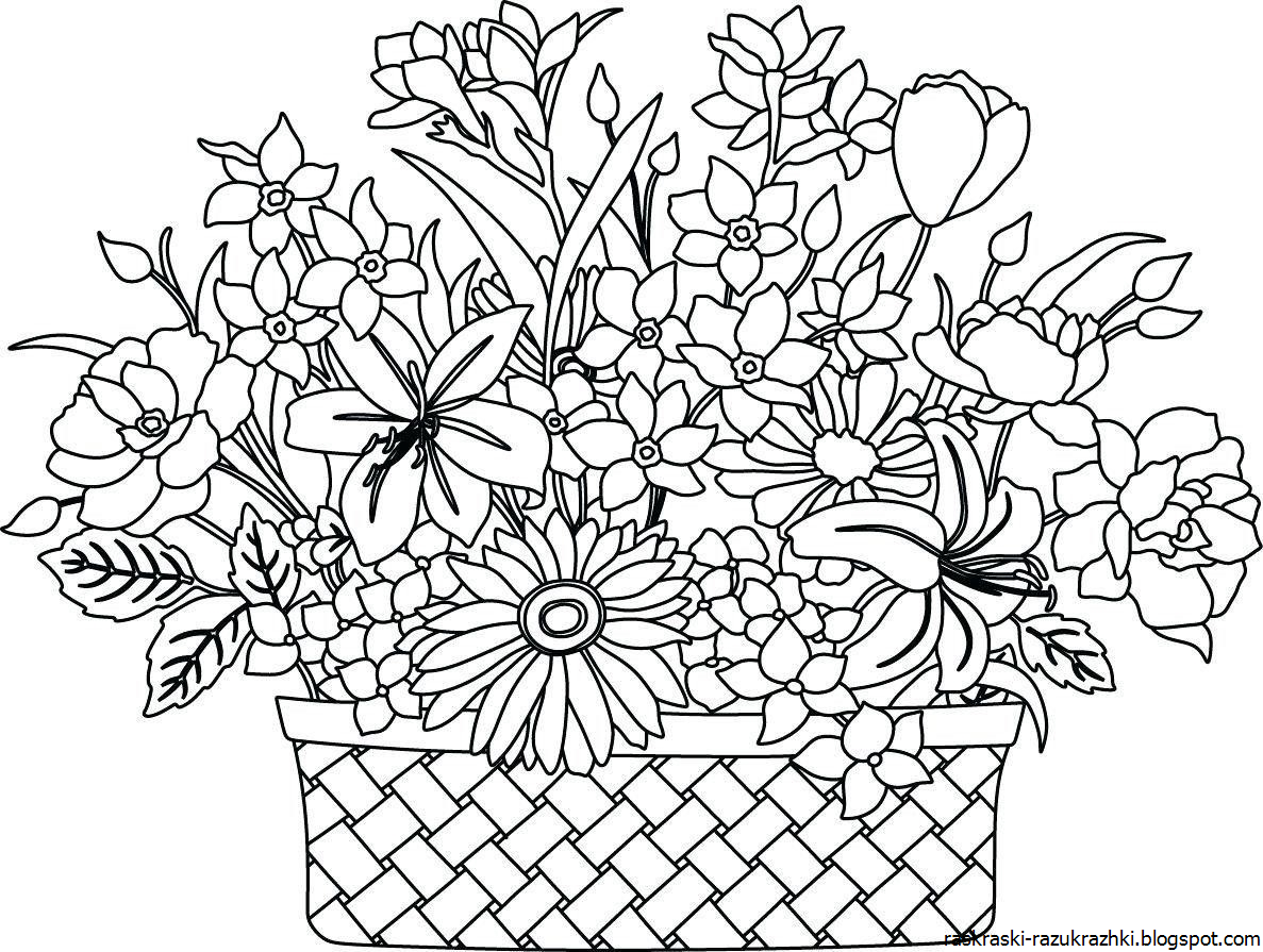Букет раскраска