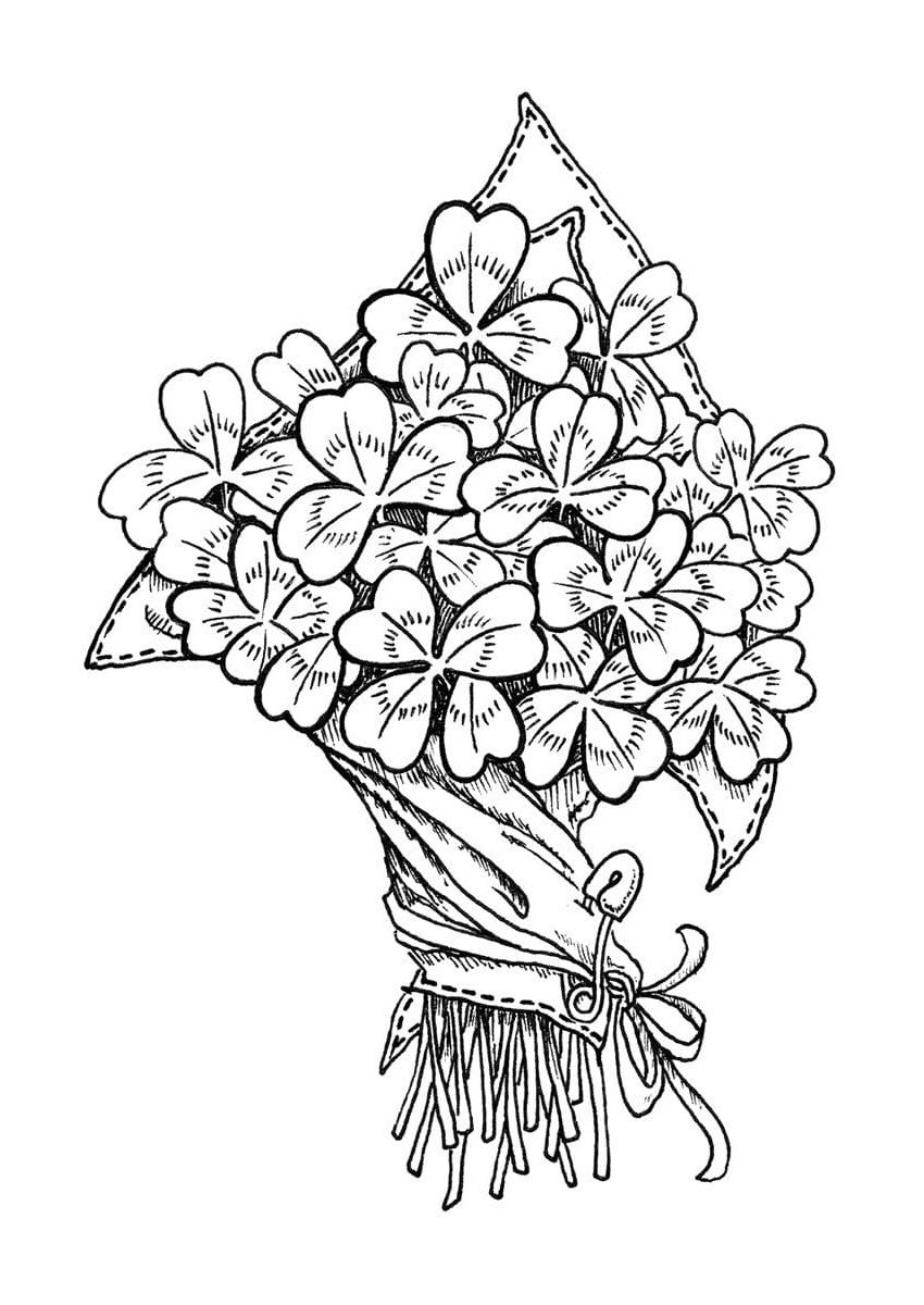 Букет раскраска