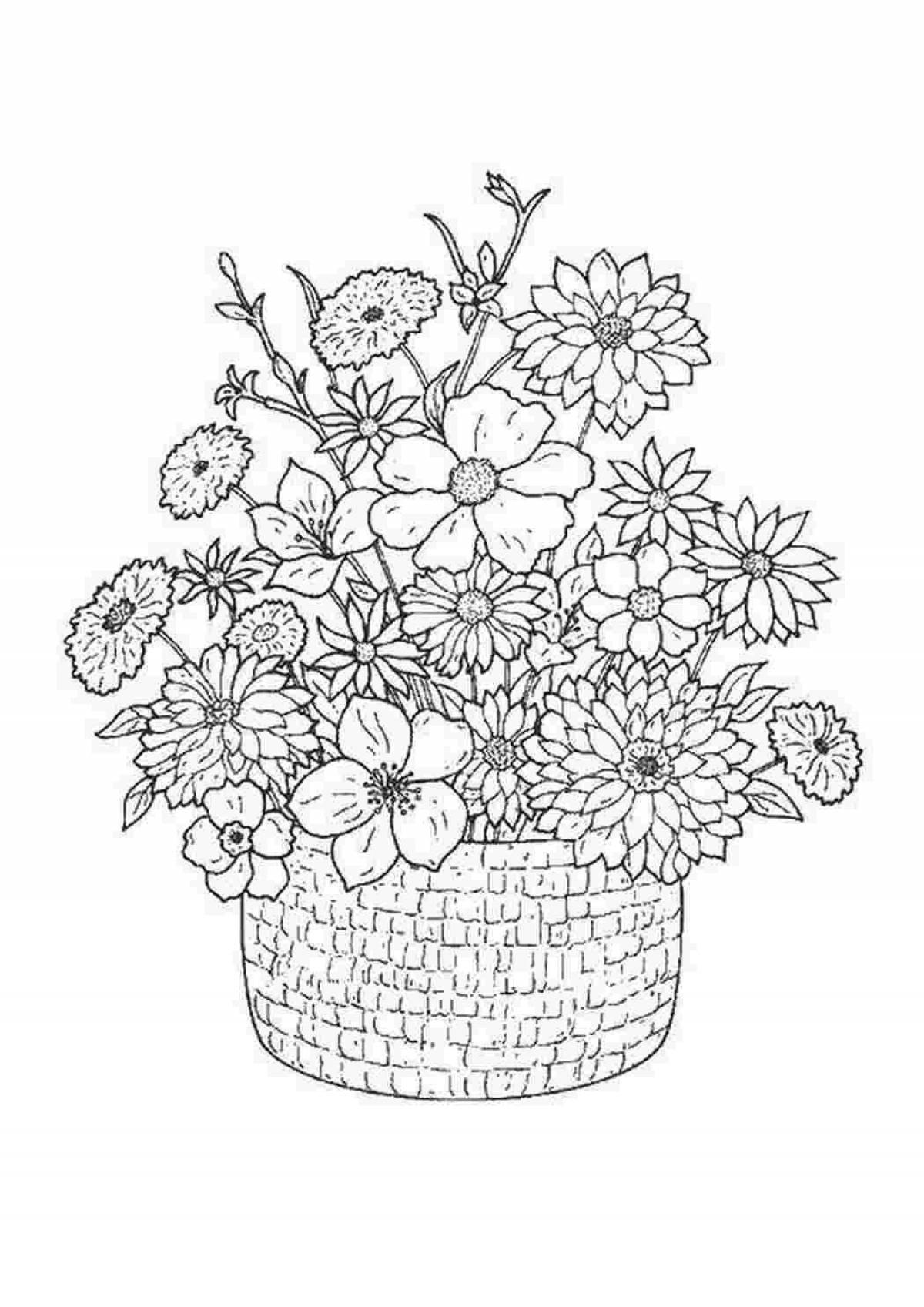 Букет раскраска