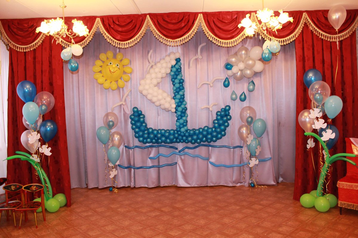 Украшение для зала на выпускной в ДОУ В морском стиле