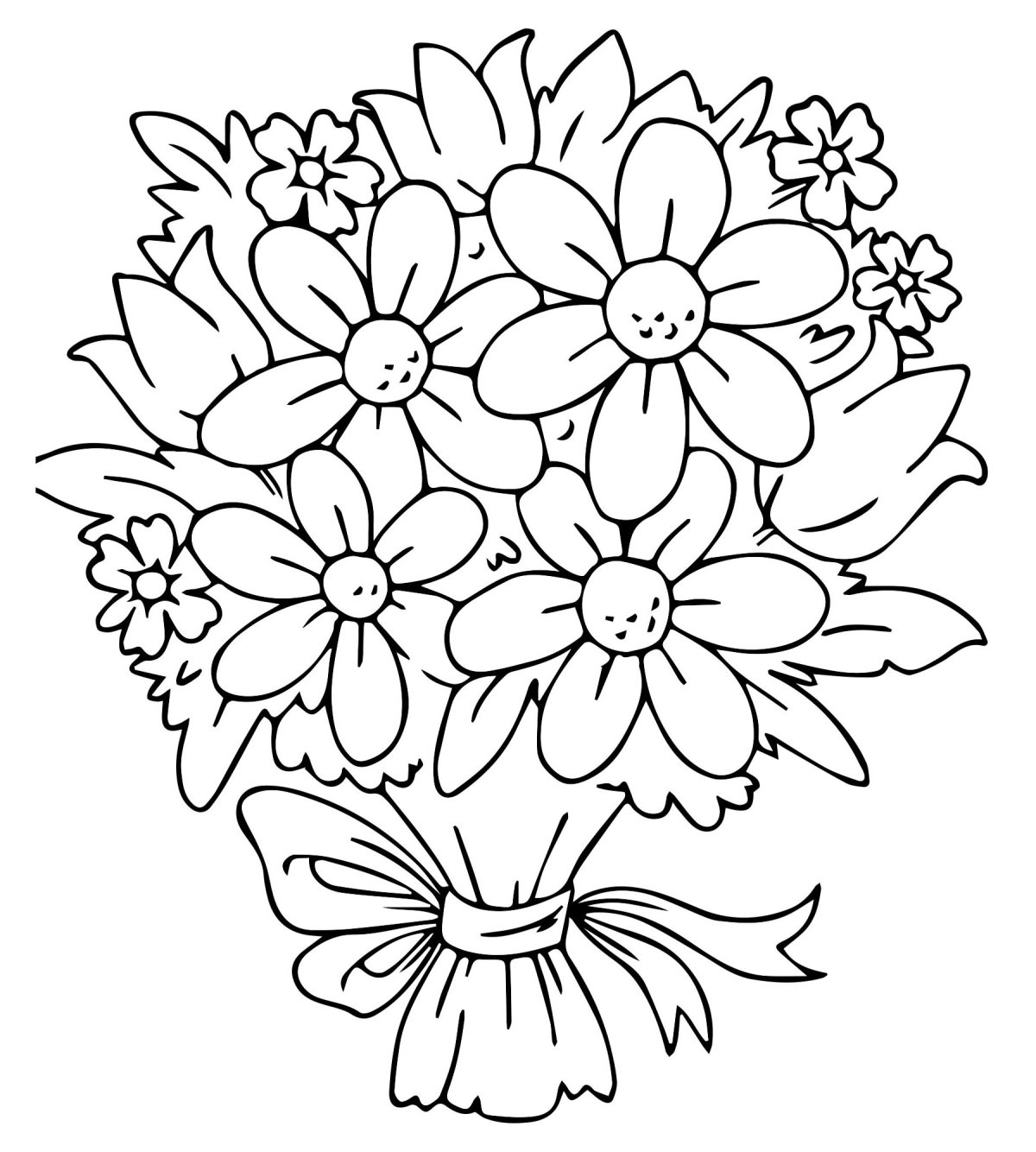 Букет раскраска