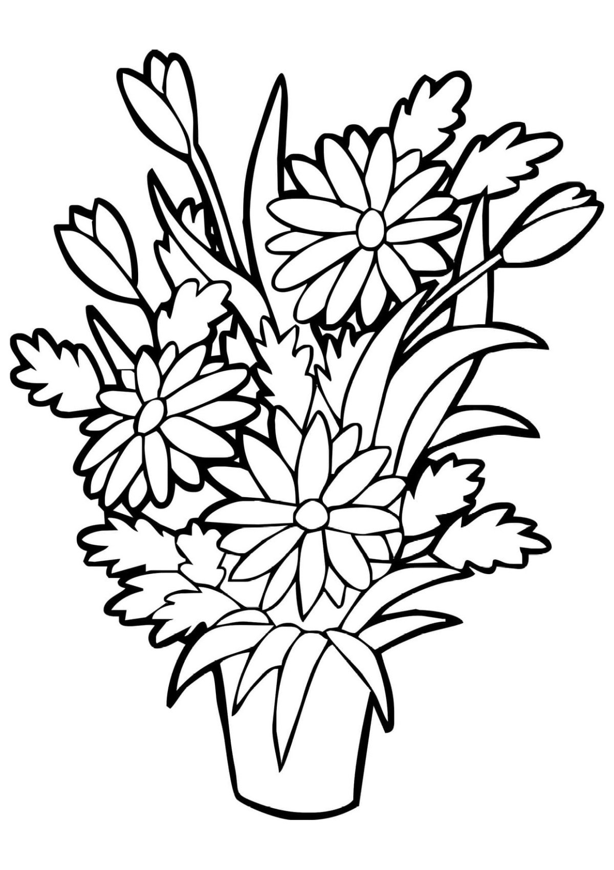 Букет раскраска