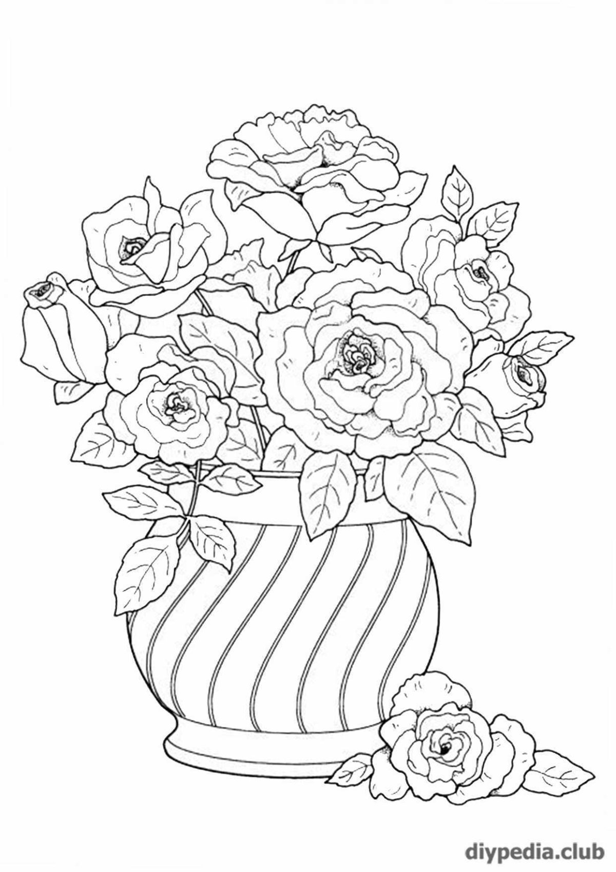 Раскраска букет цветов