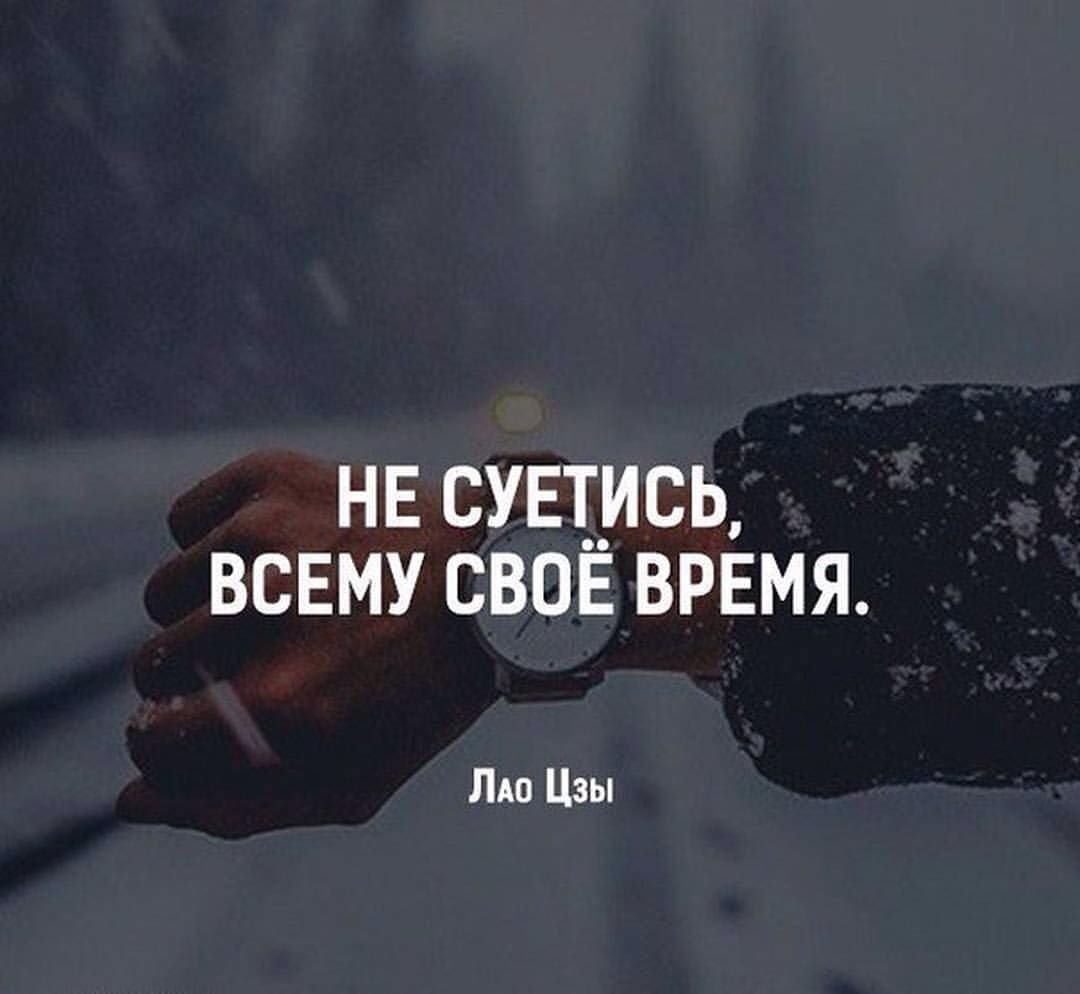 Не суетись всему свое время
