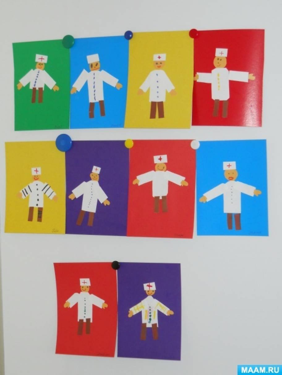 Аппликация в средней группе на тему профессии