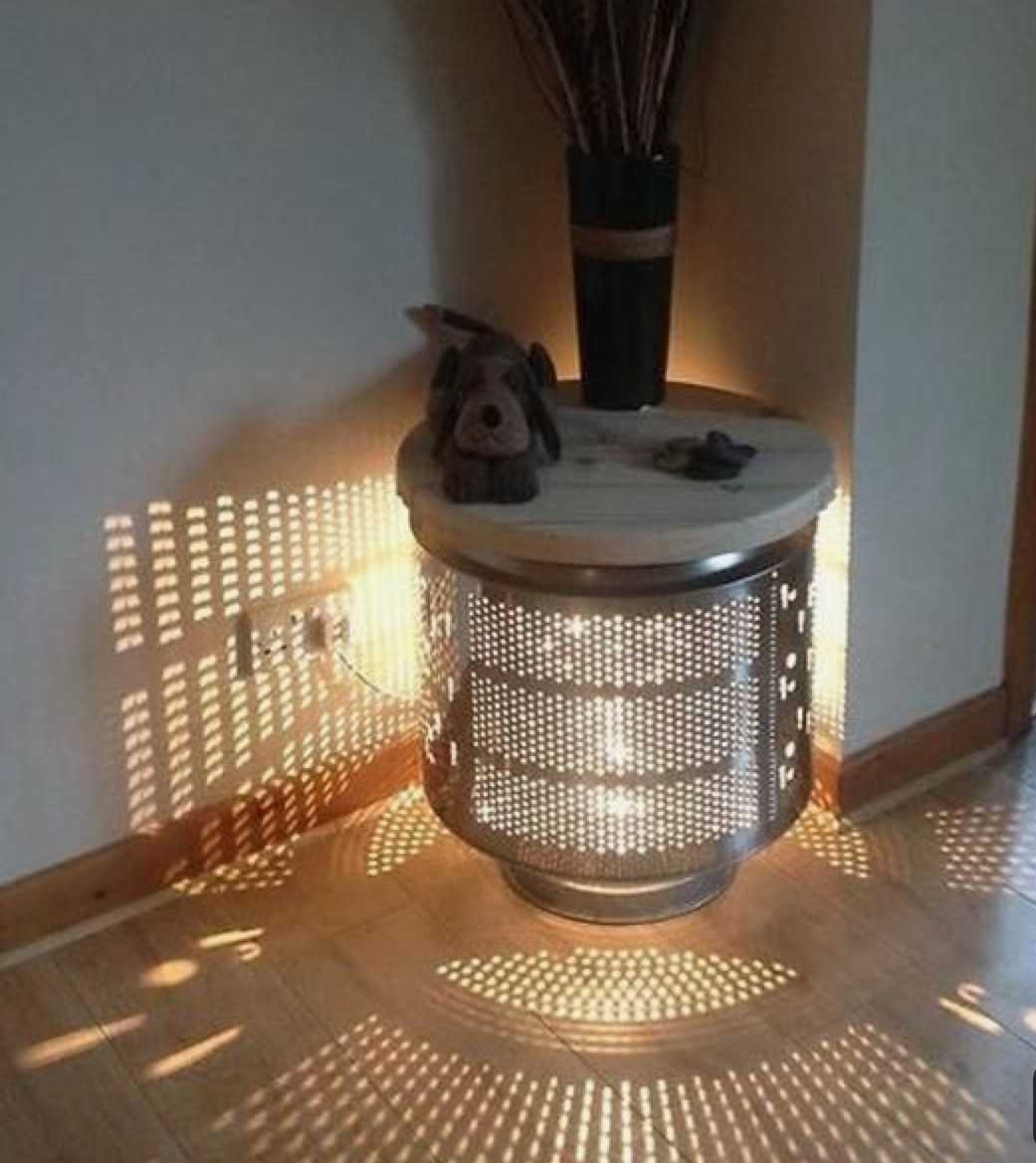 Светильник из барабана стиральной машины