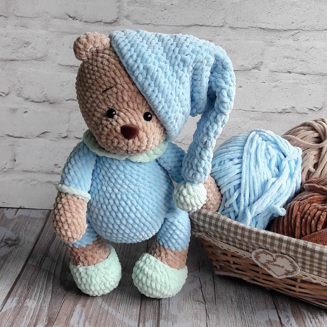 Мишка Соня амигуруми крючком