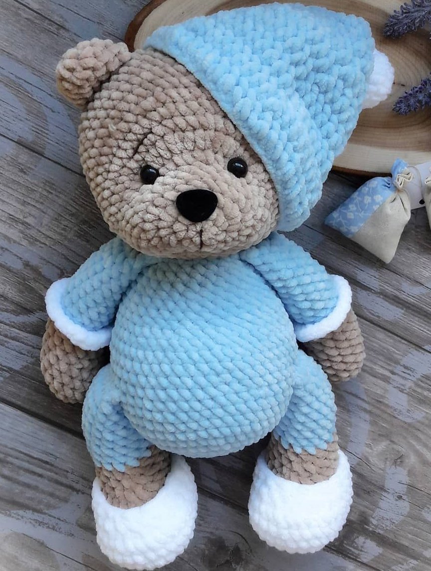 Зефирный мишка амигуруми