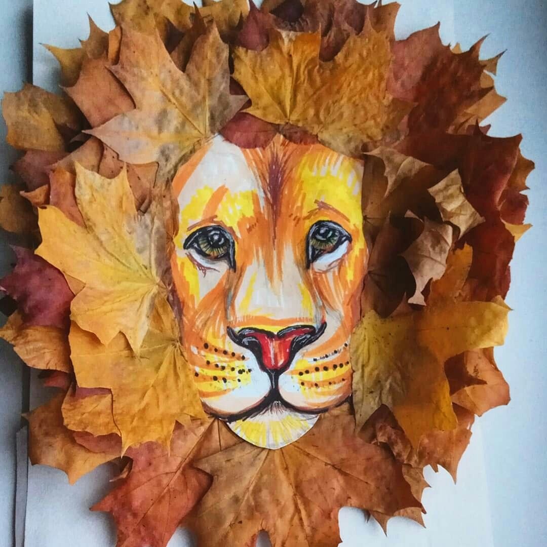 Осенняя поделка в виде Льва