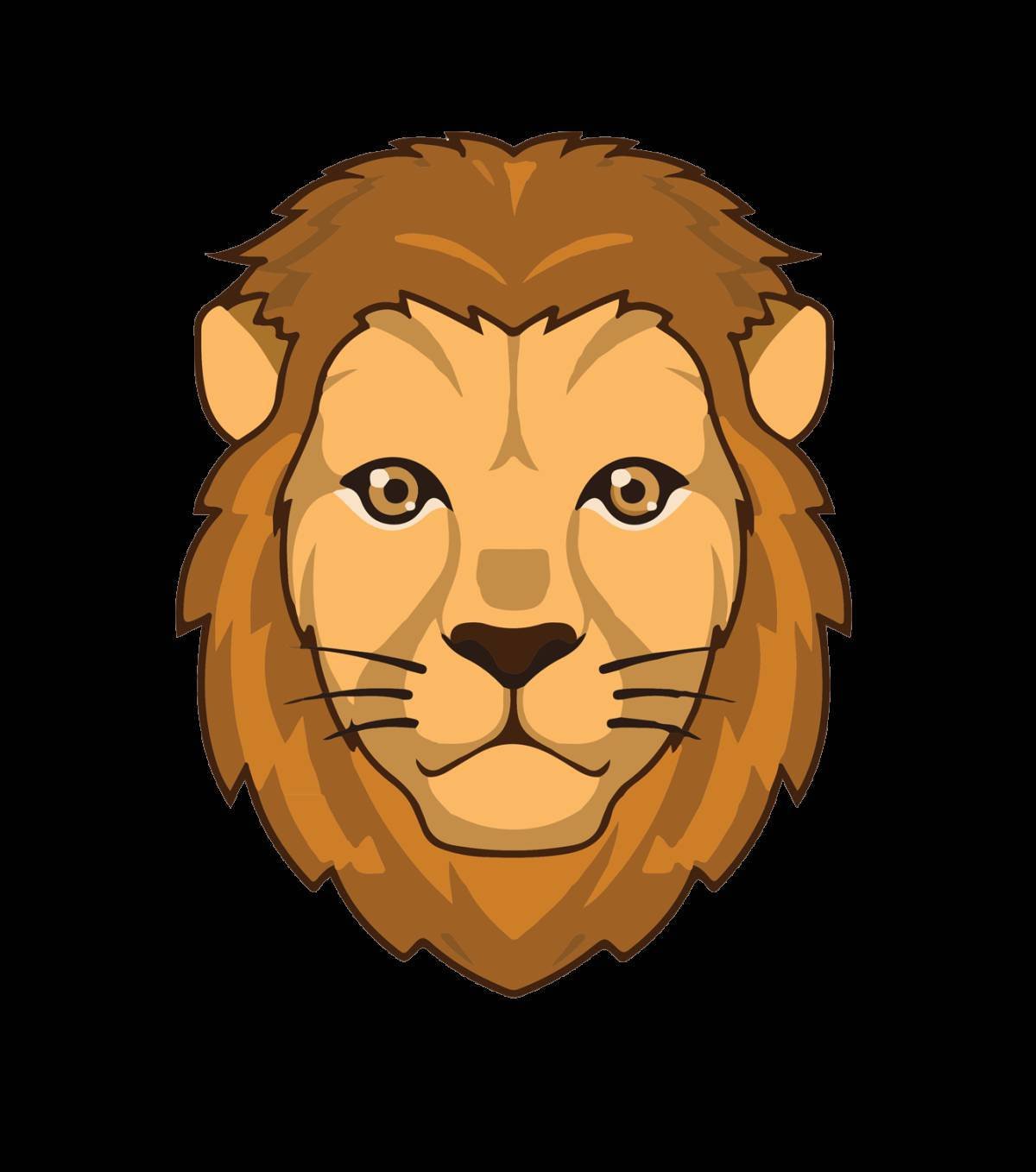 Мордочка льва для аппликации из листьев