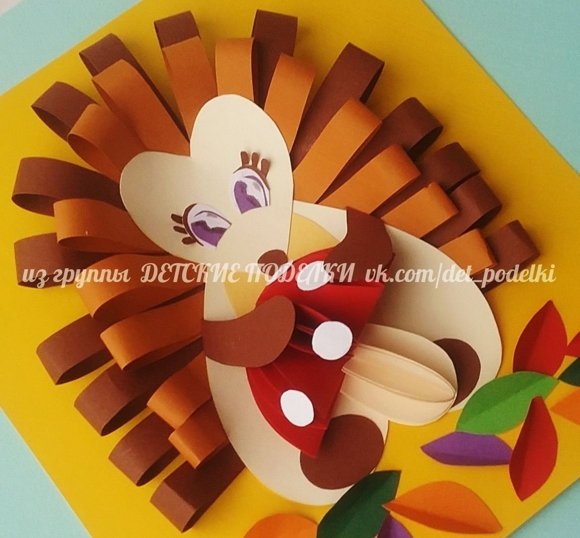 Объемная аппликация Ежик