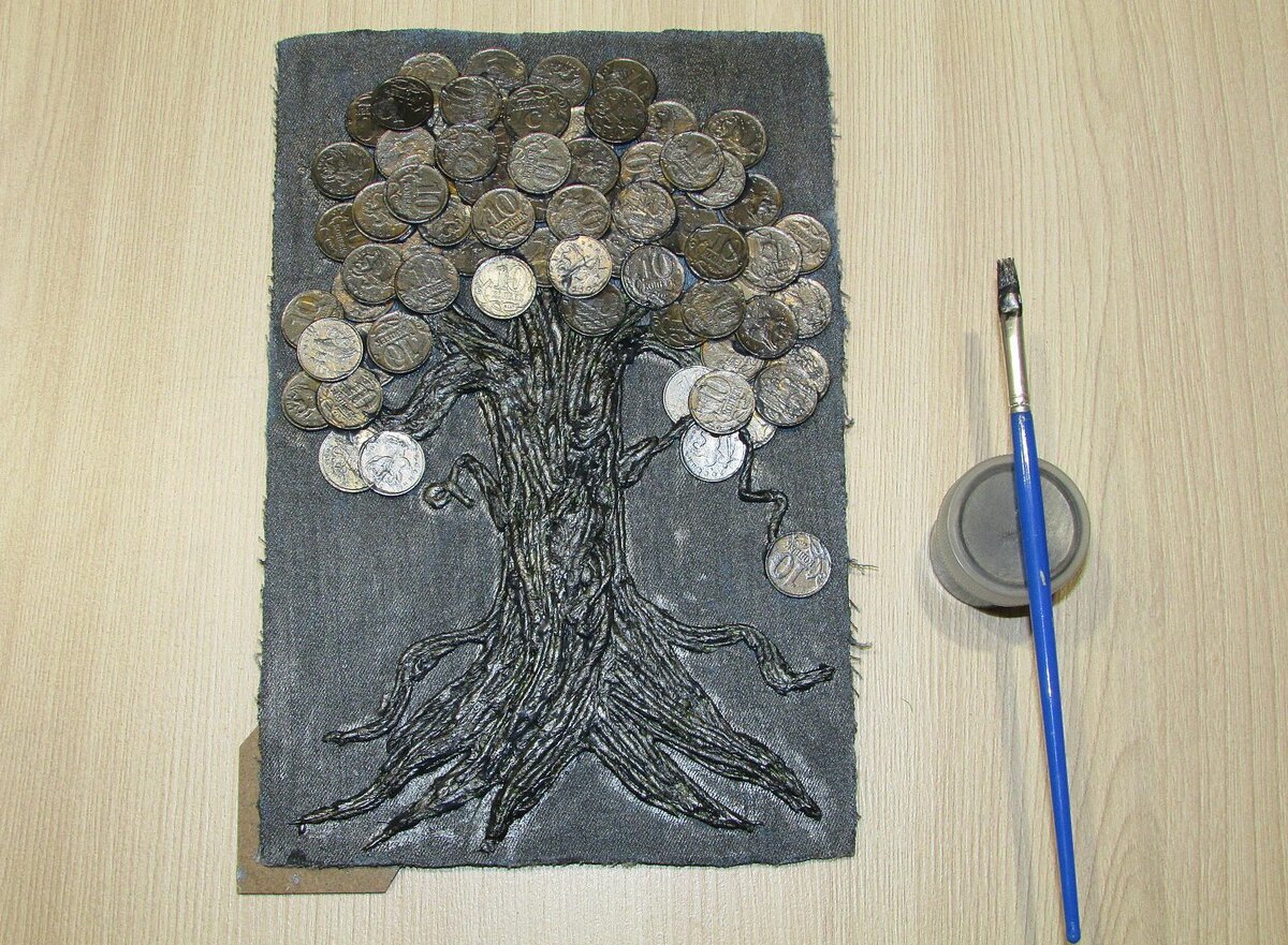 Панно денежное дерево из монет