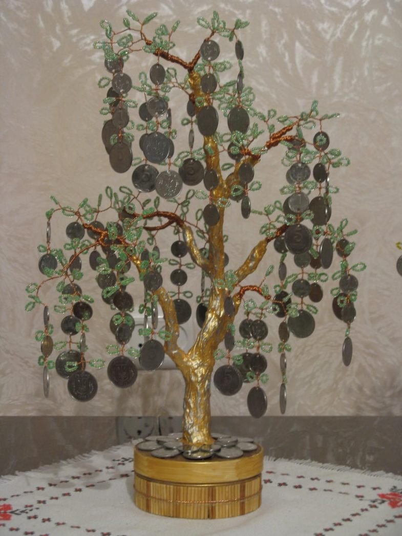 Деревья из монеток своими