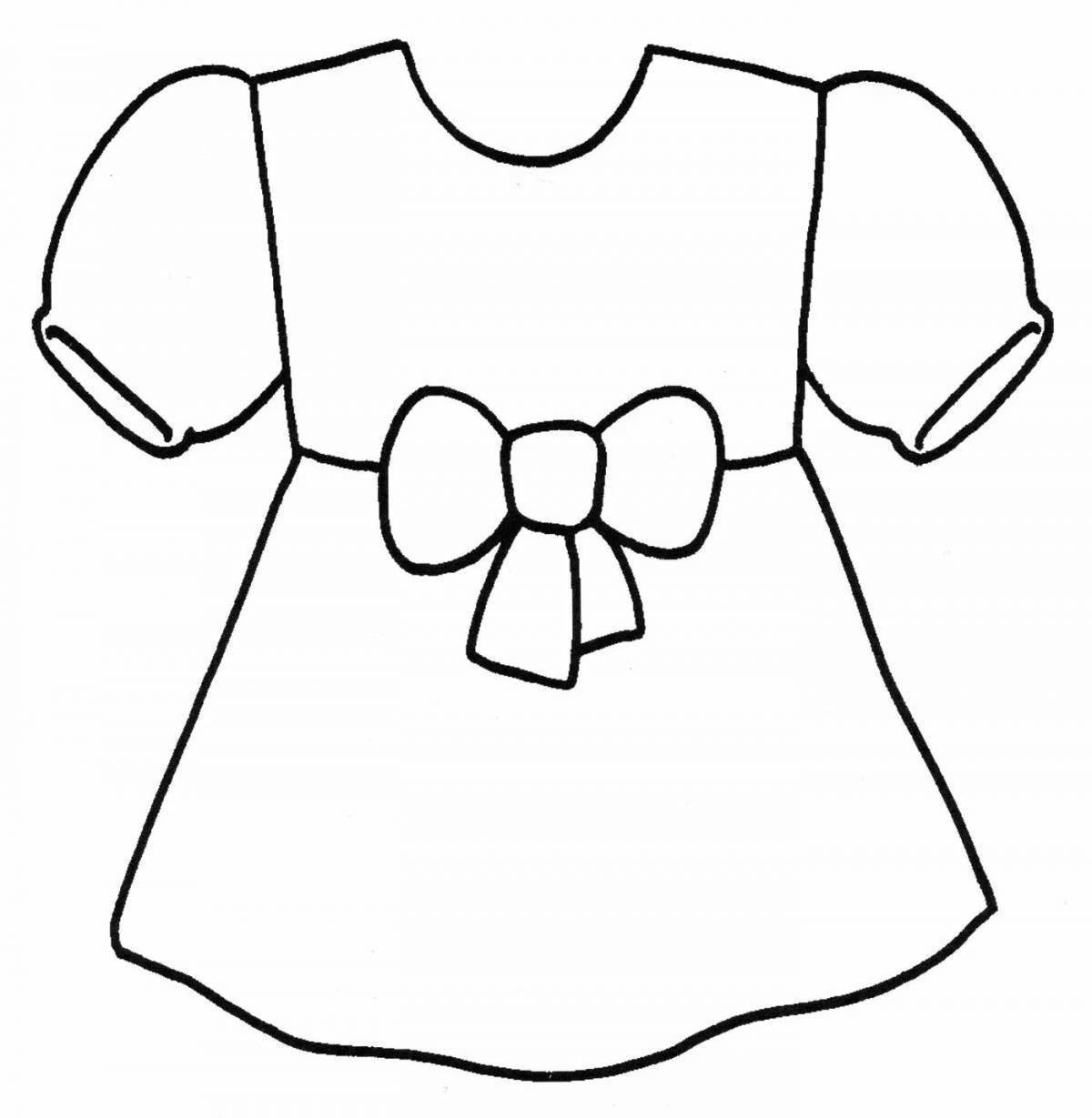 Платье раскраска для детей