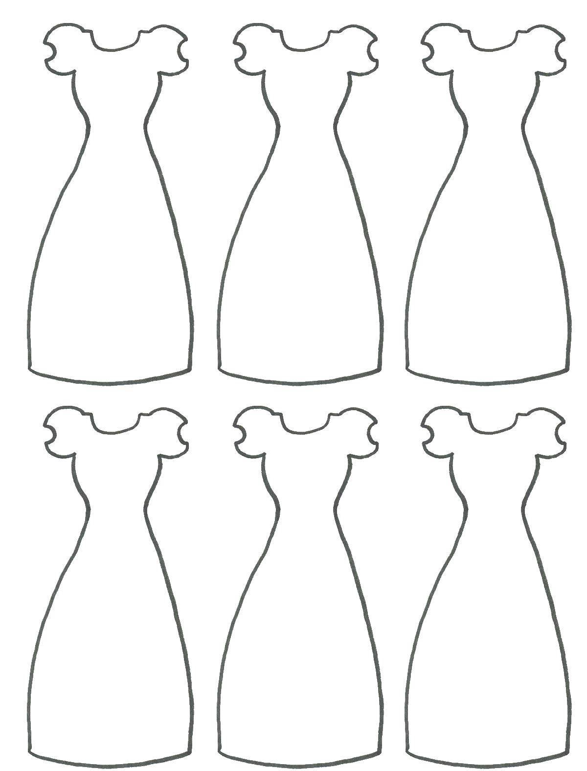 Платье раскраска для детей