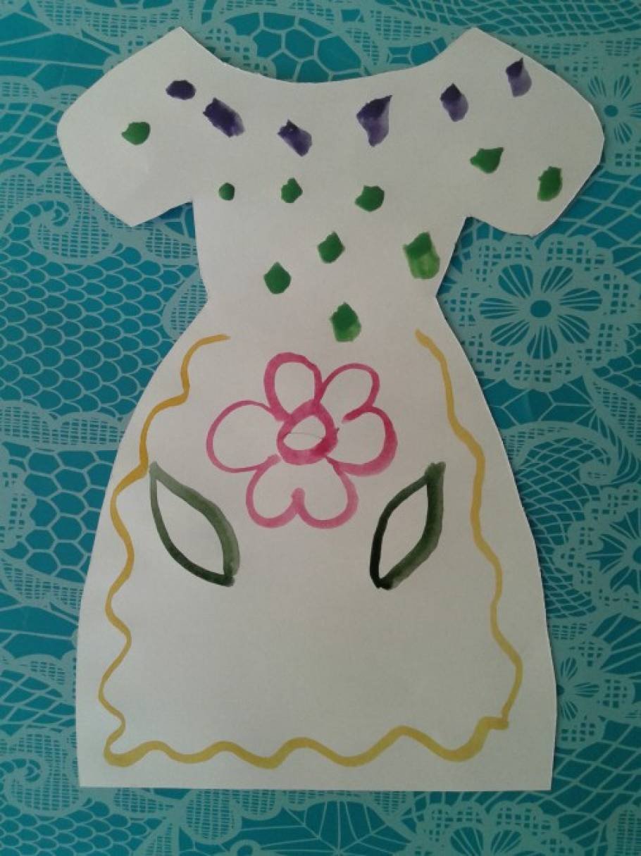 Рисование с детьми украсим платье