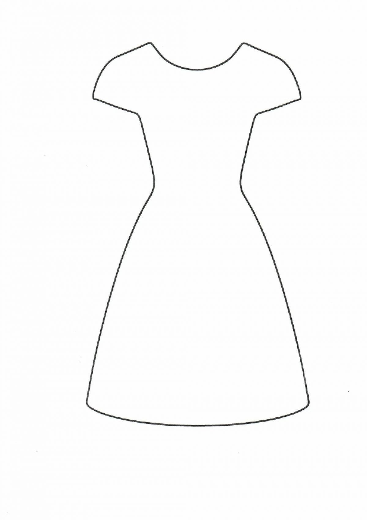 Платье раскраска для детей