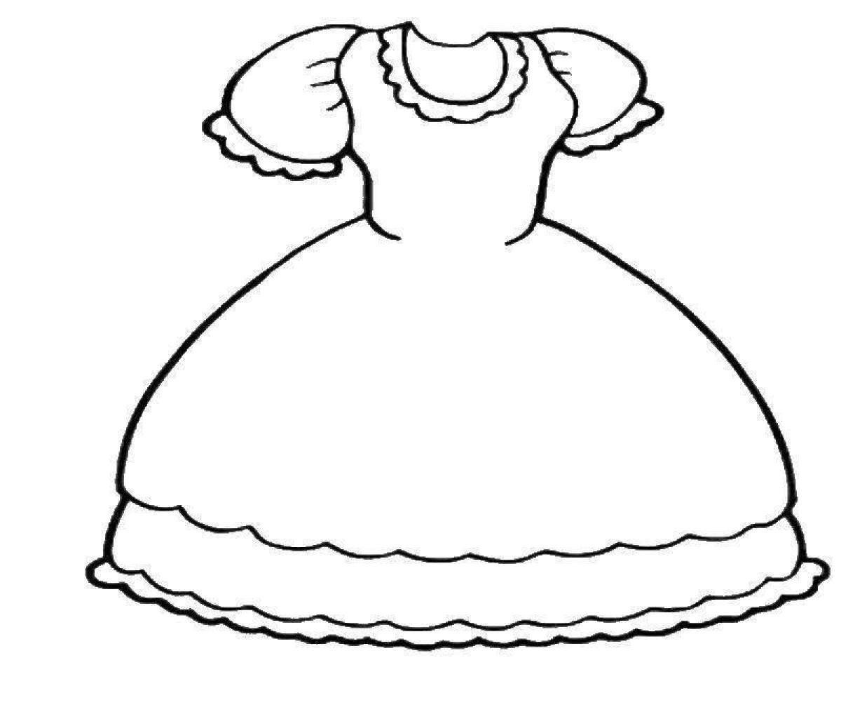 Платье раскраска для детей