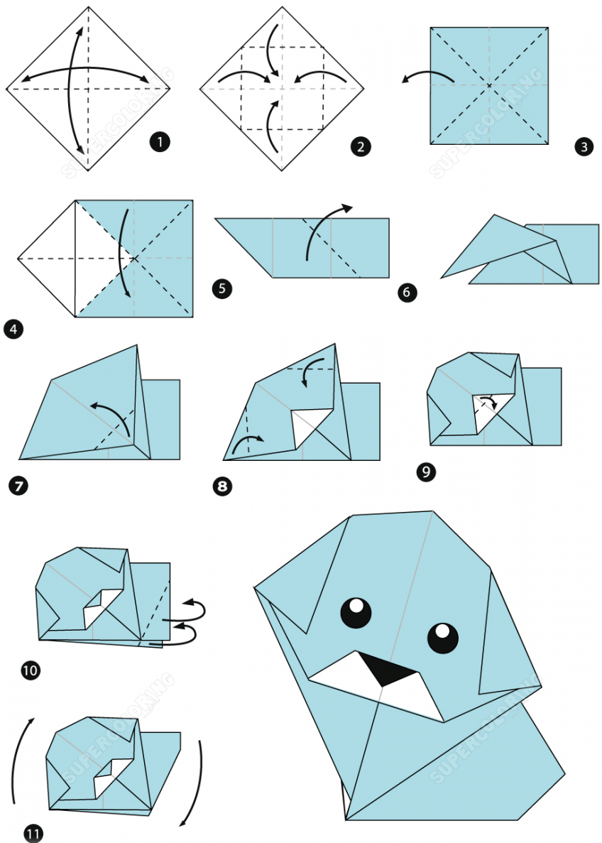 Оригами из бумаги для детей пошагово легкие