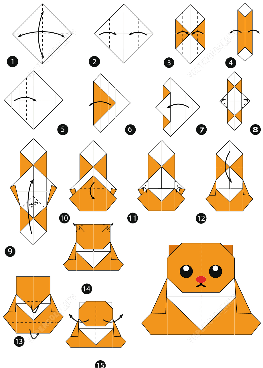 Оригами из бумаги животные