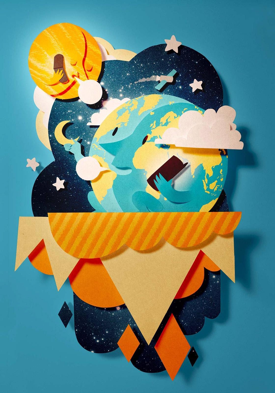 Креативная аппликация из бумаги