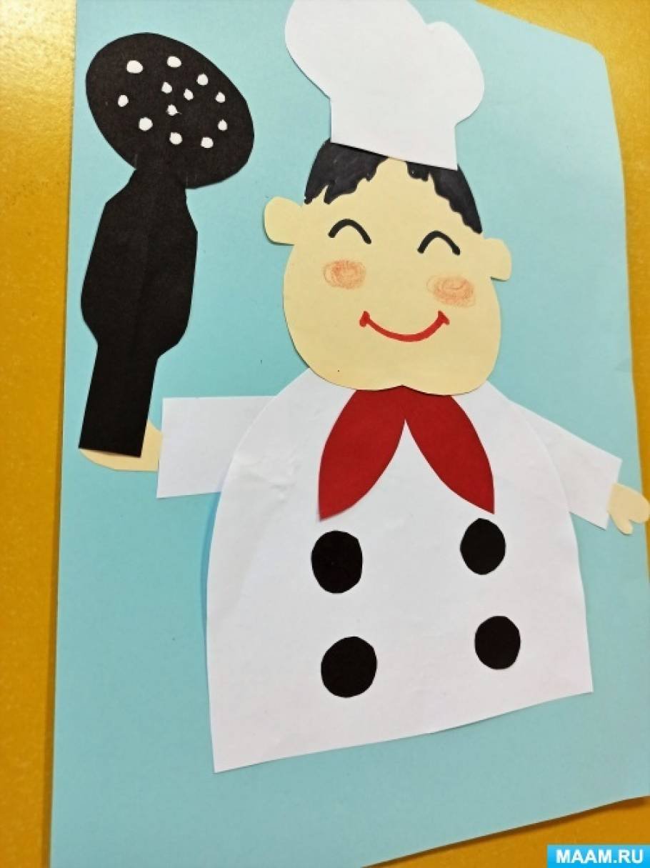 Аппликация повар в подготовительной группе