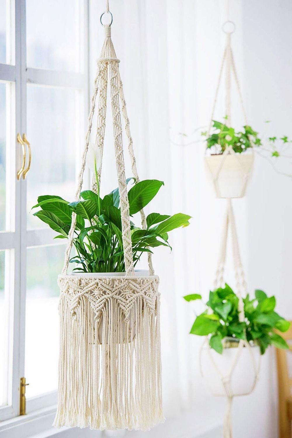 Кашпо для цветов подвесное макраме