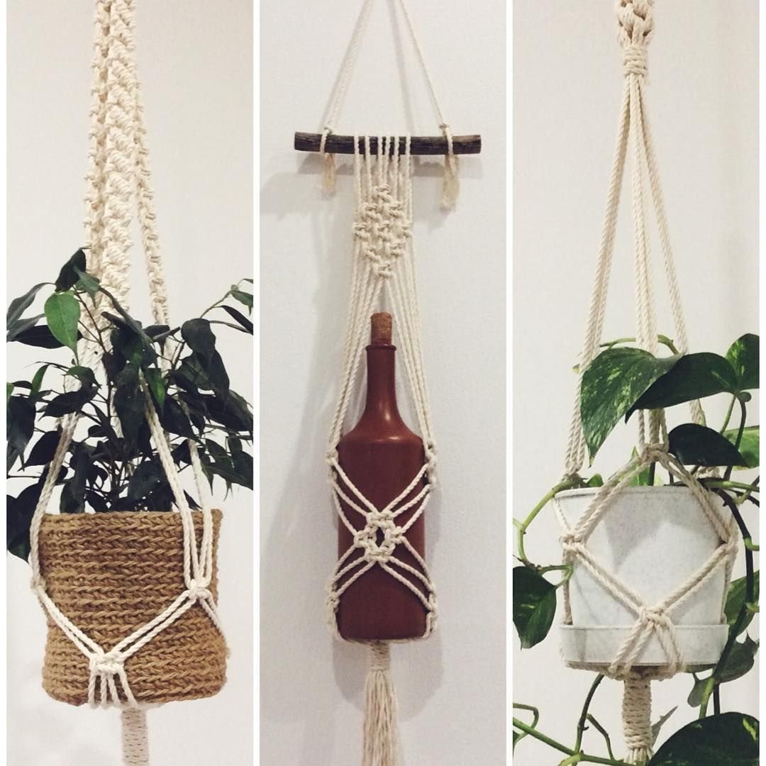 Подвесное кашпо макраме