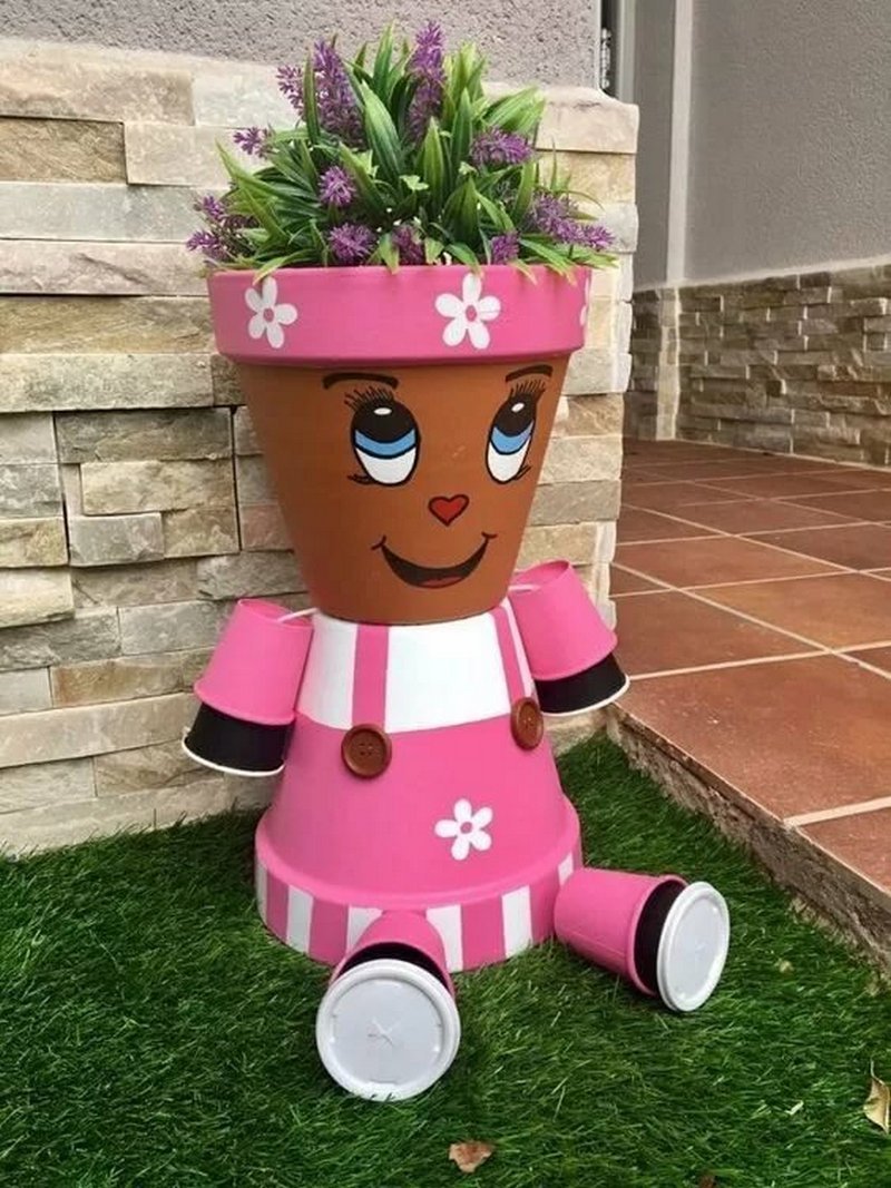 Человечки из цветочных горшков