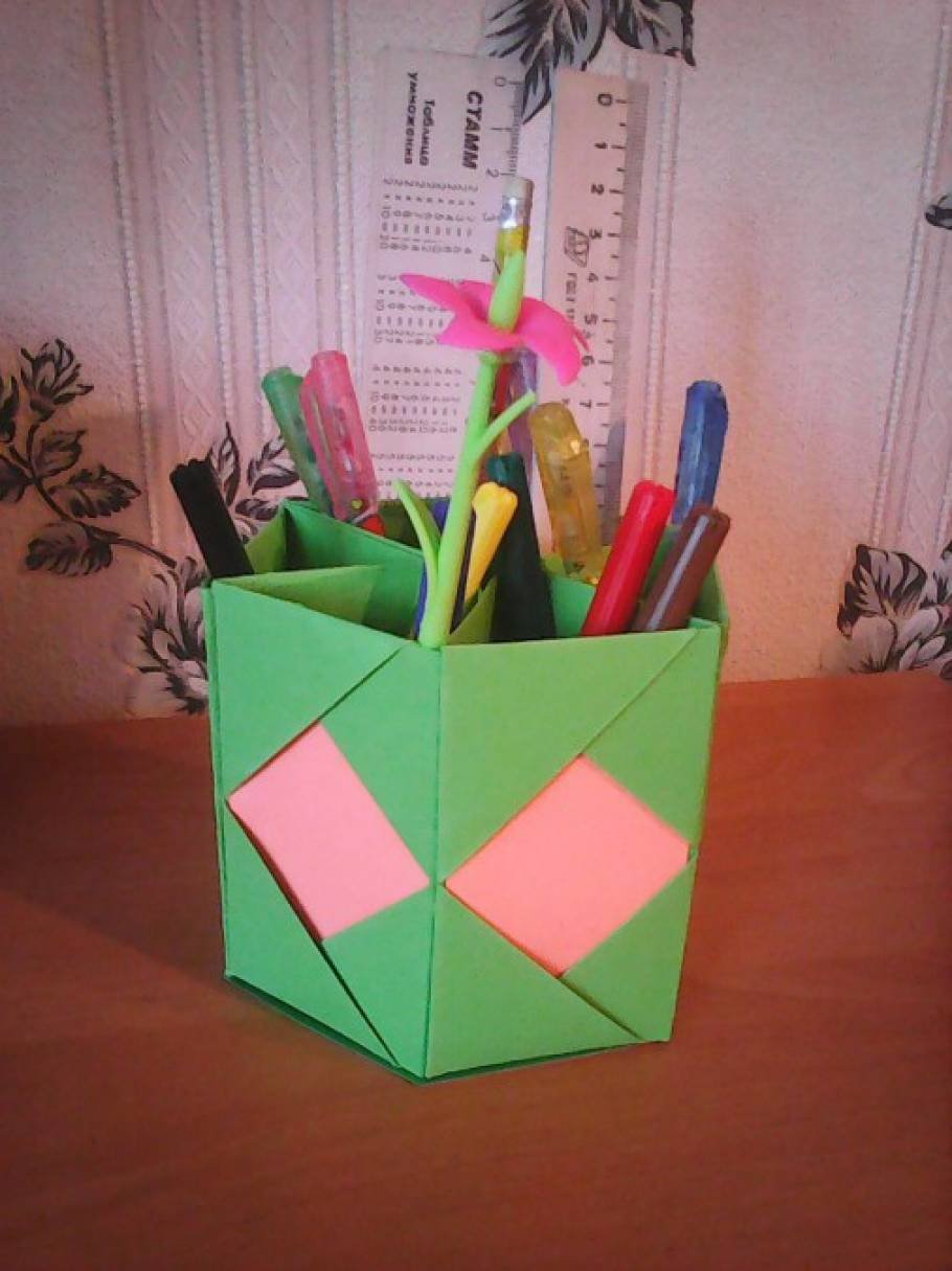 Карандашница оригами
