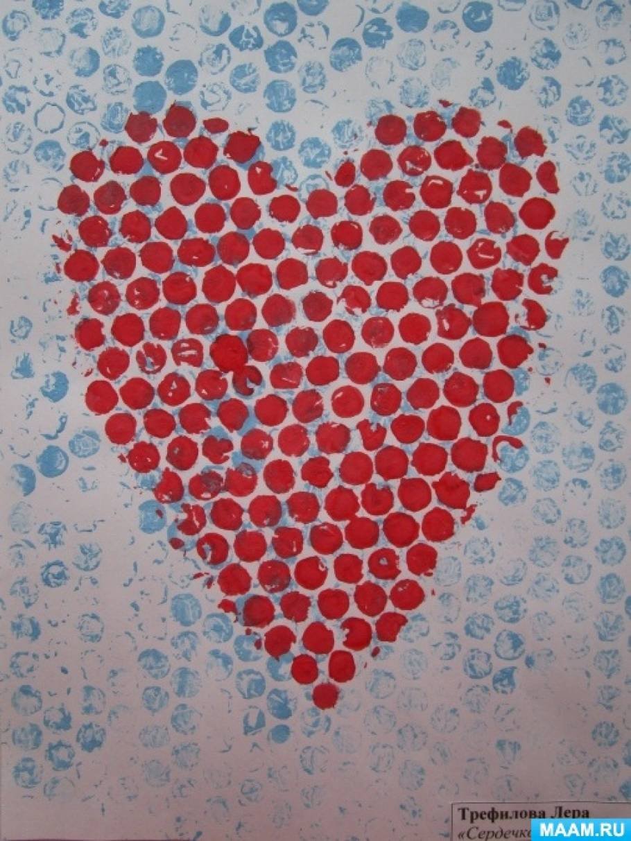 Рисование с помощью пузырчатой пленки в старшей группе