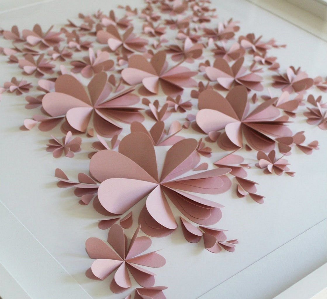 Объемные цветочки из бумаги