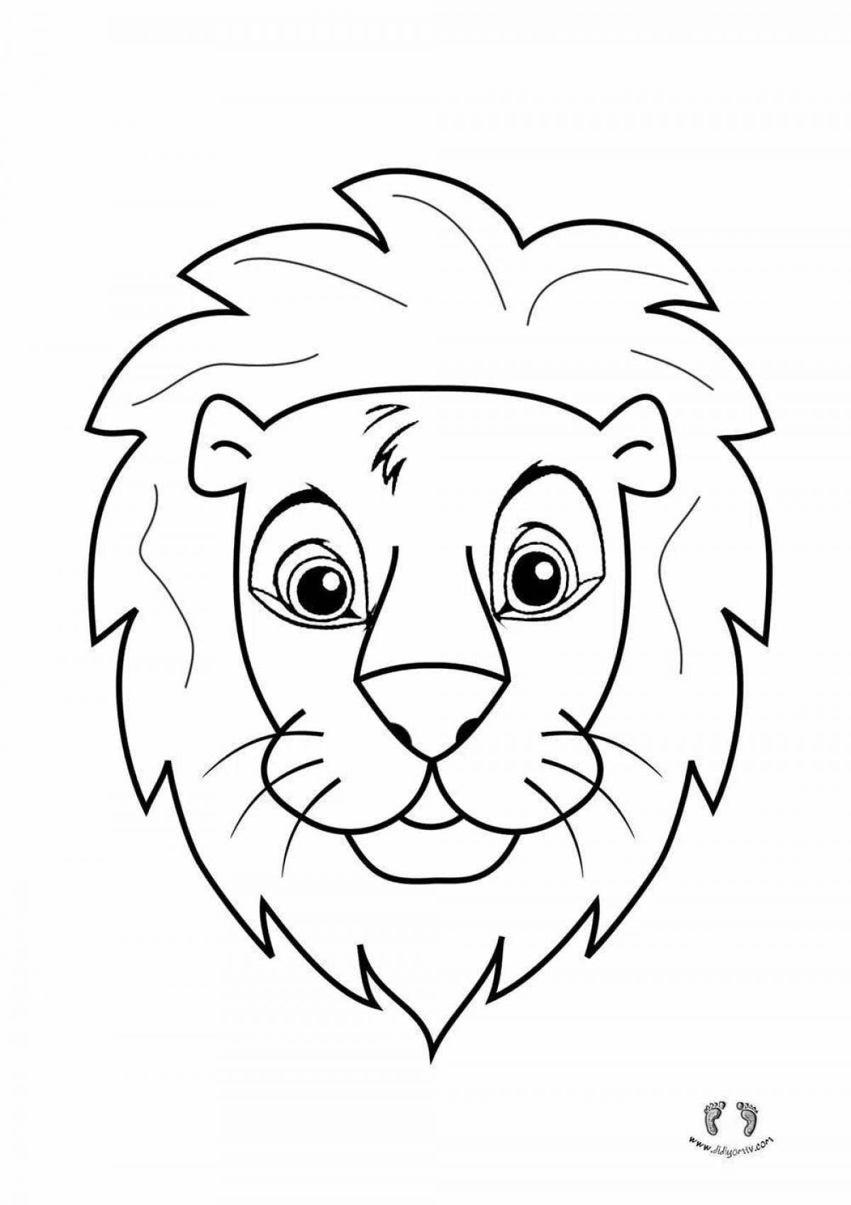 Лев раскраска для малышей