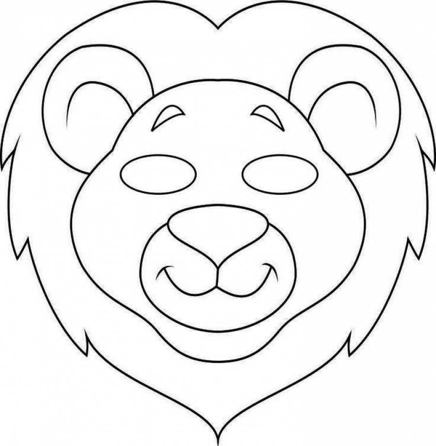 Маска Льва раскраска для детей