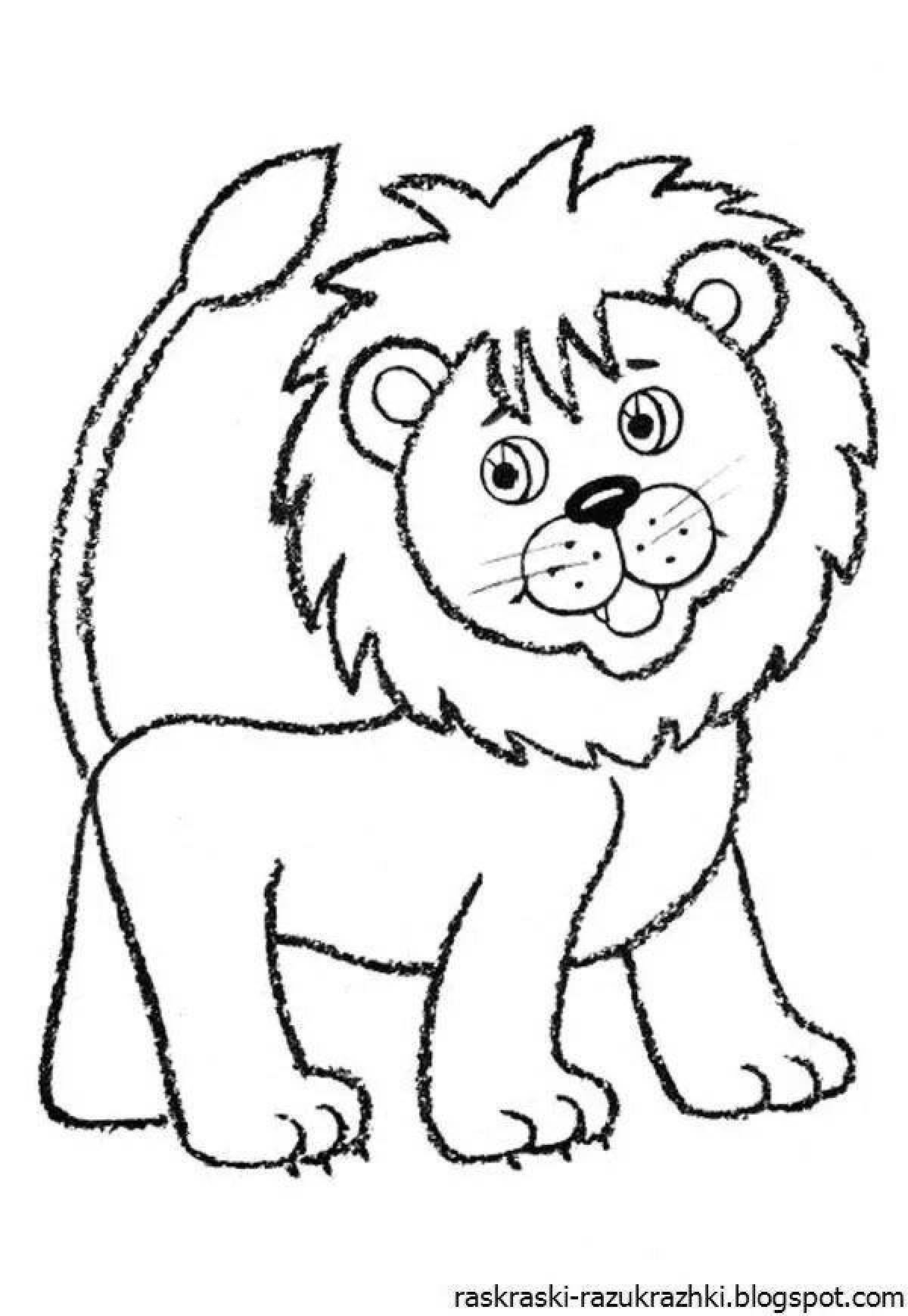Ра краска Лев для малышей