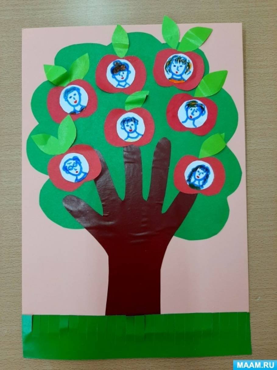 Аппликация семейное дерево подготовительная группа