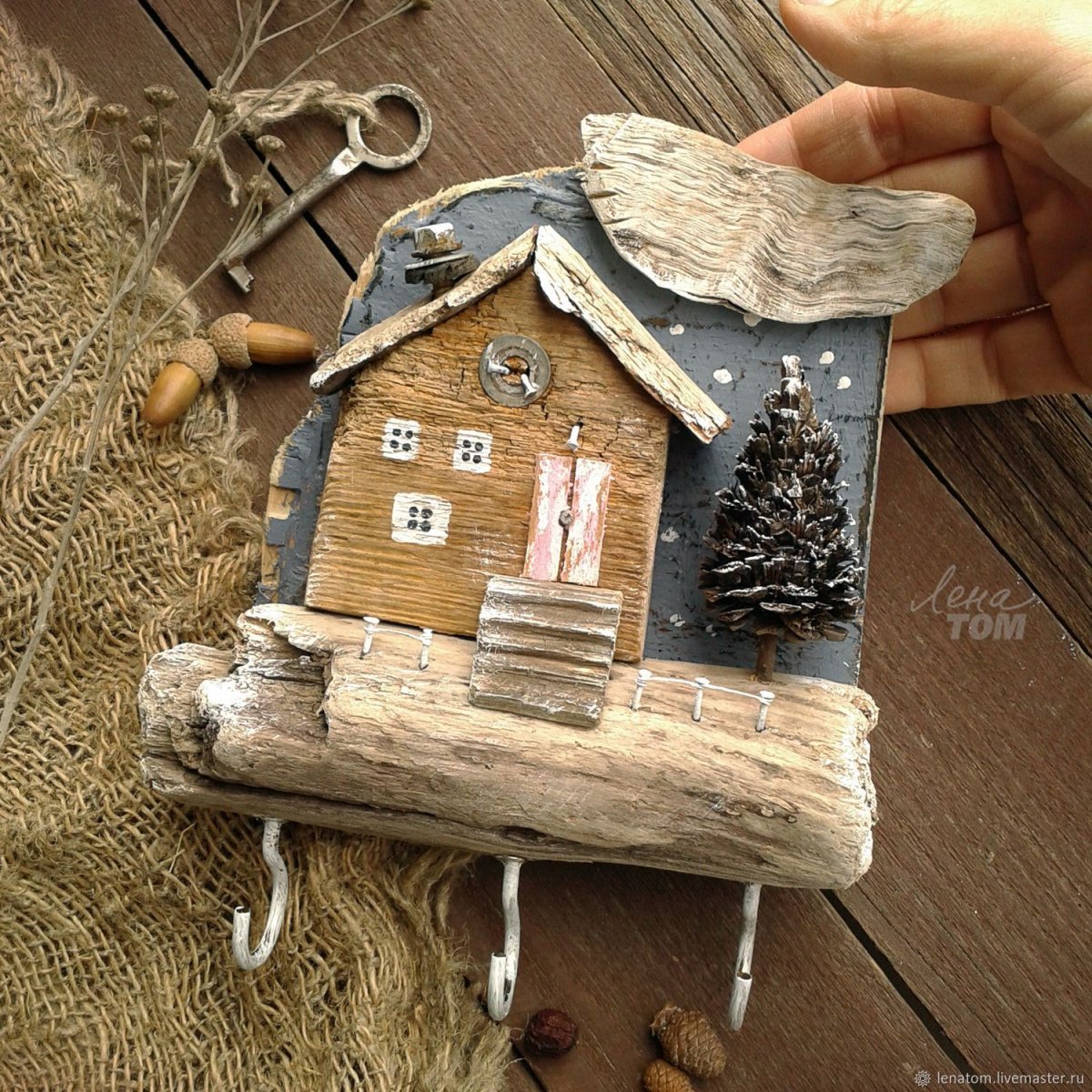 Деревянные домики для декора
