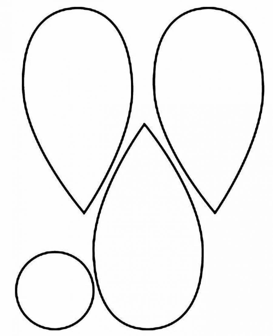 Трафарет лепестка ромашки для вырезания