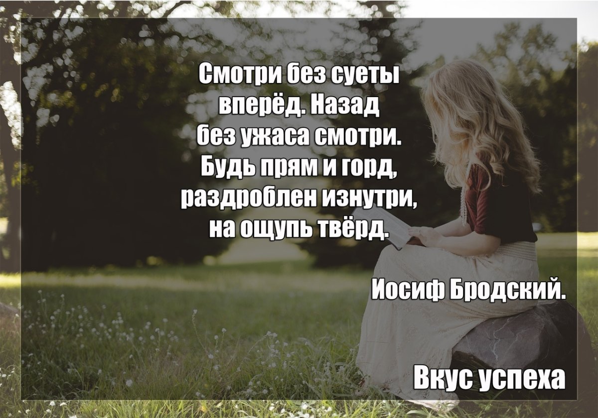 Смотри без суеты вперёд назад без ужаса смотри Бродский