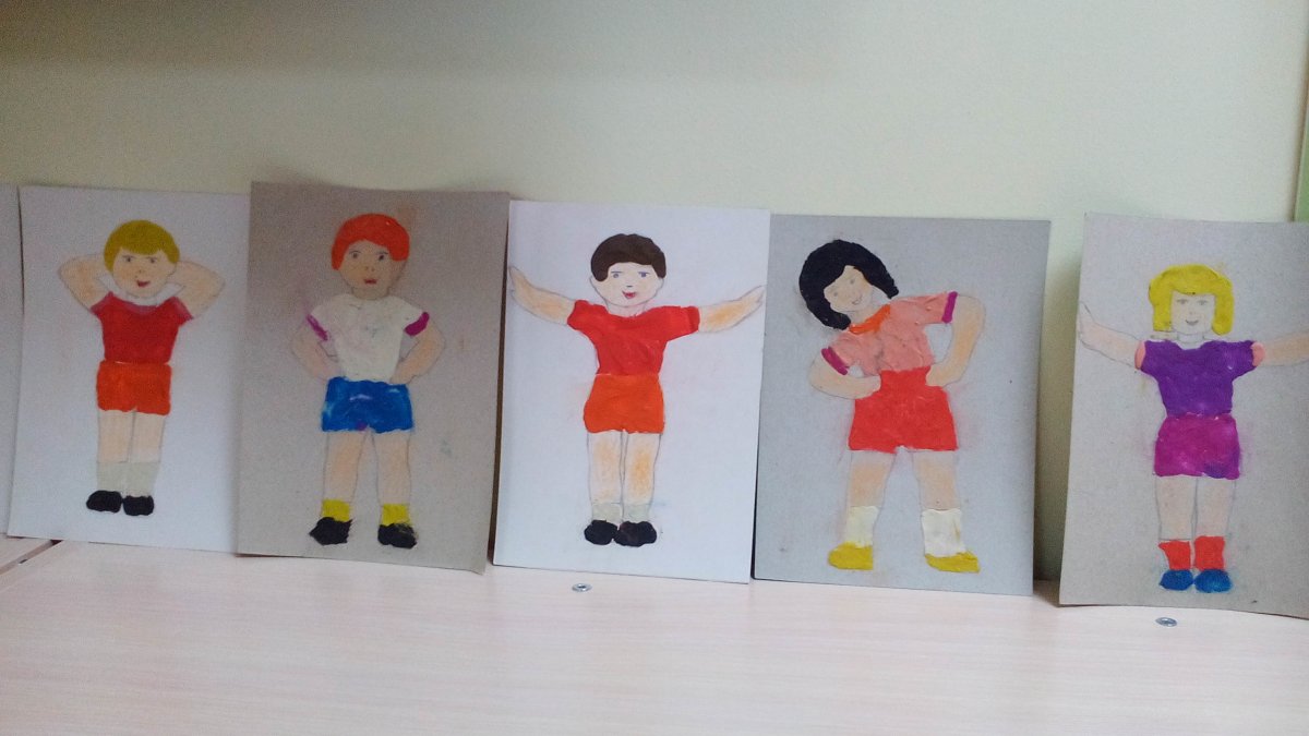 Аппликация на тему спорт в средней группе