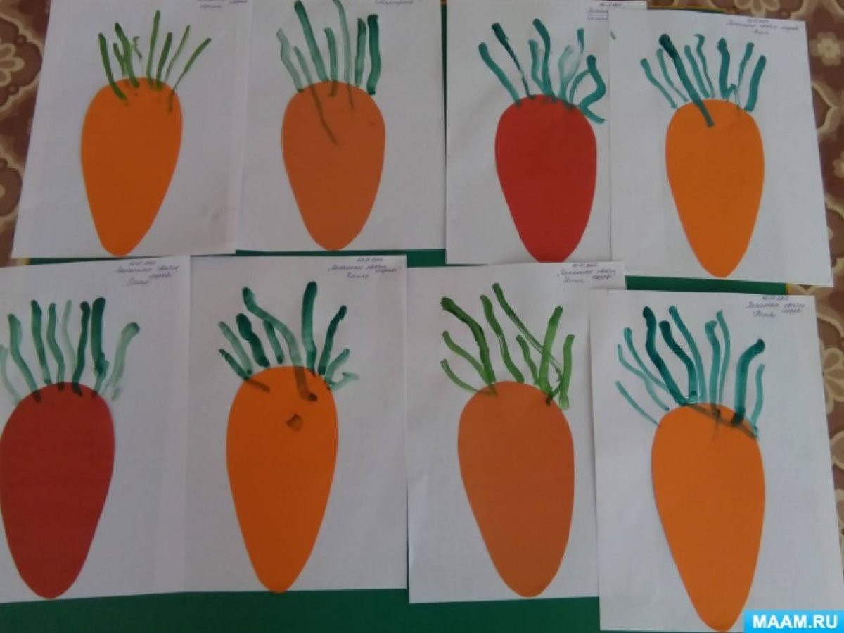 Рисование в первой младшей группе овощи