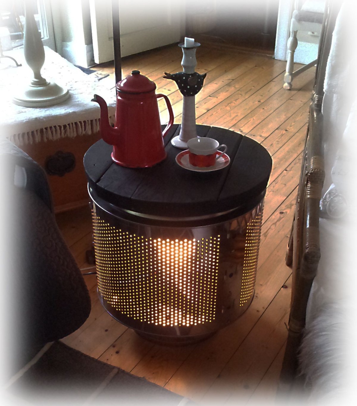 Столик из барабана от стиральной машины