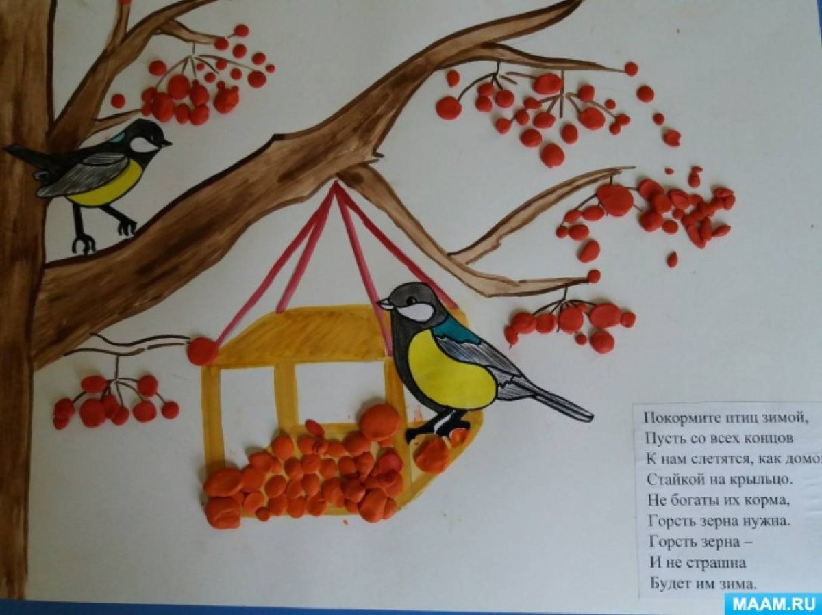 Аппликация кормушка для птиц
