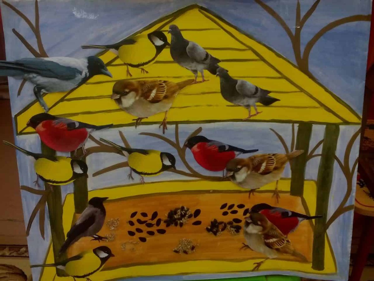 Аппликация кормушка для птиц