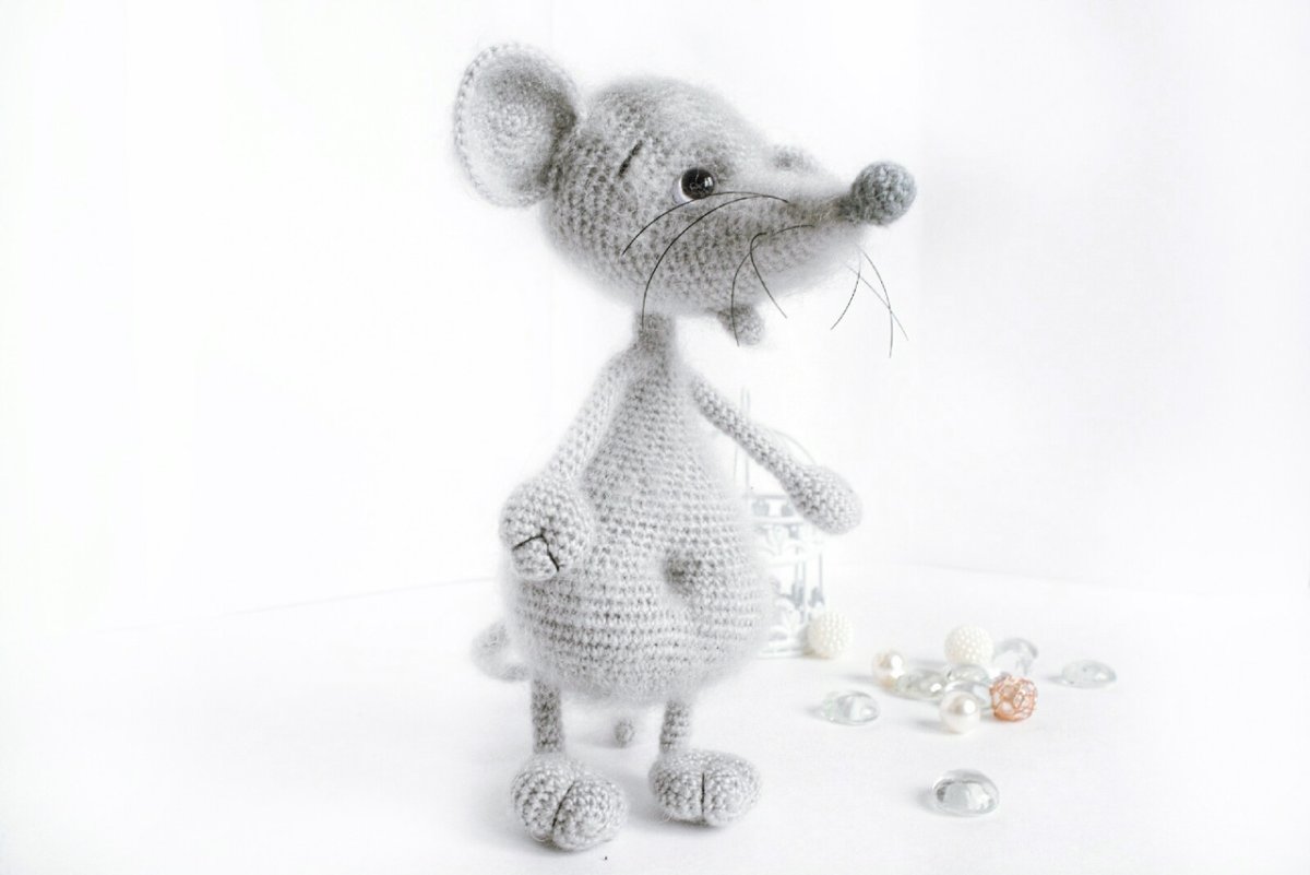 Вязание крючком мышки