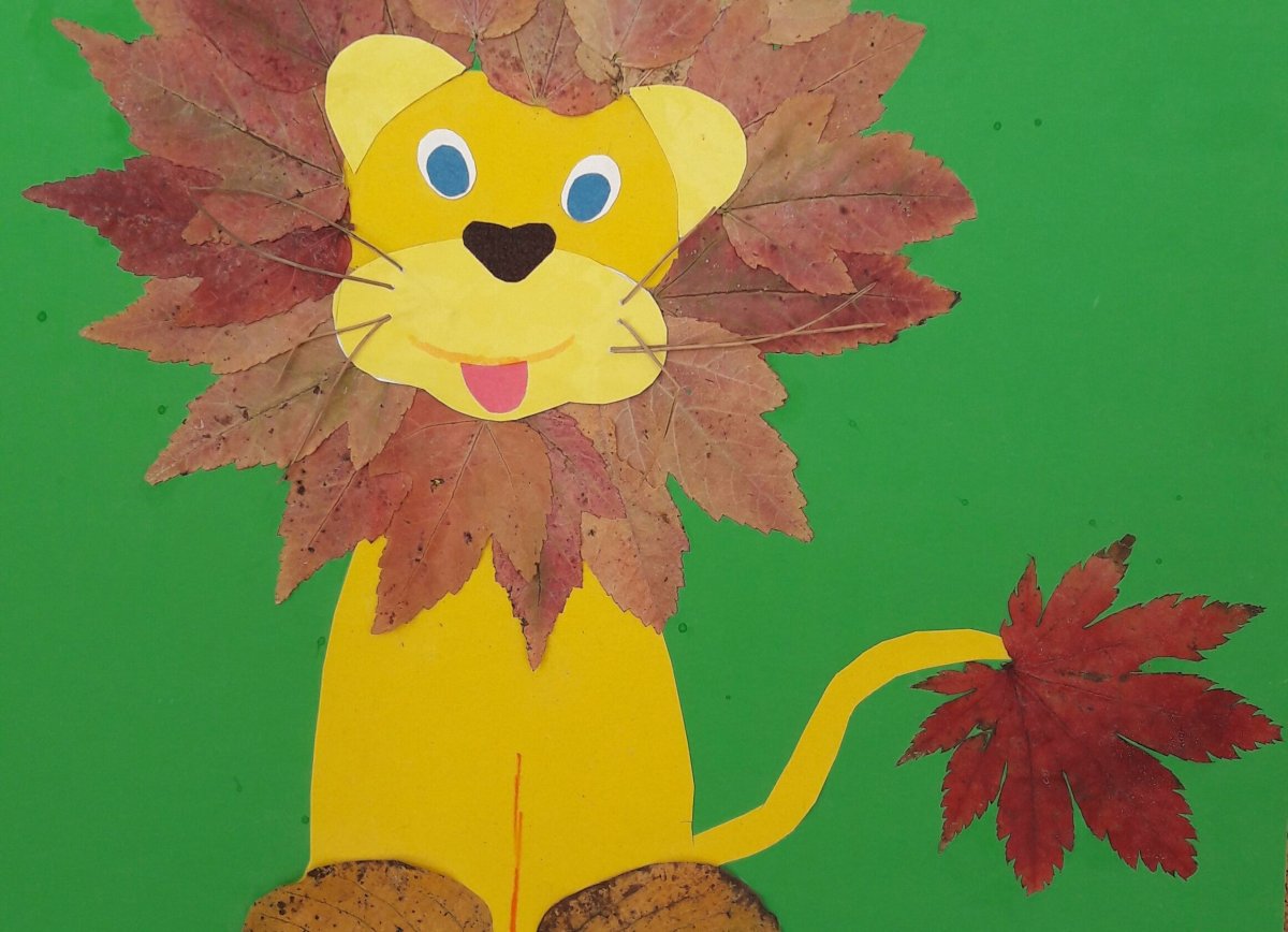 Осенние аппликации Лев