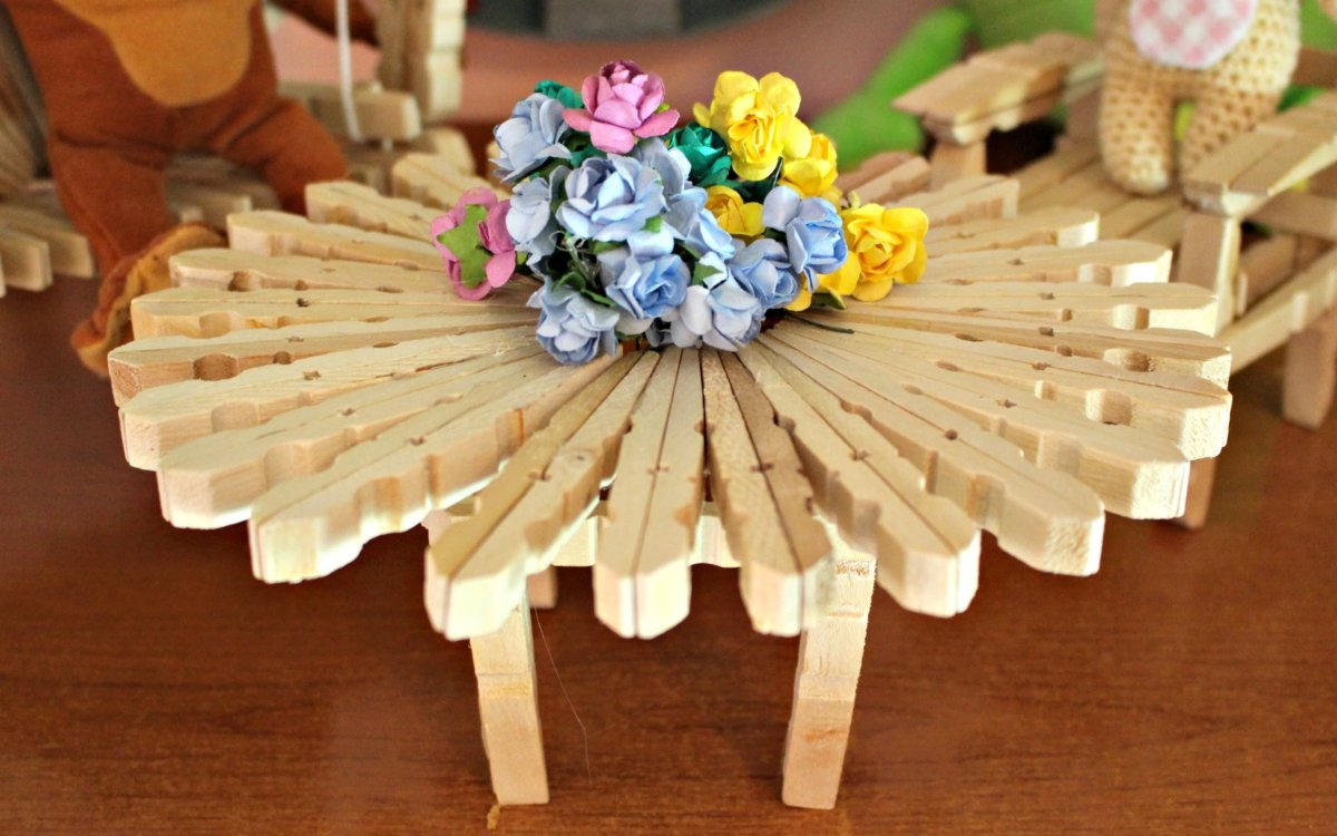 Поделка из деревянный презепок