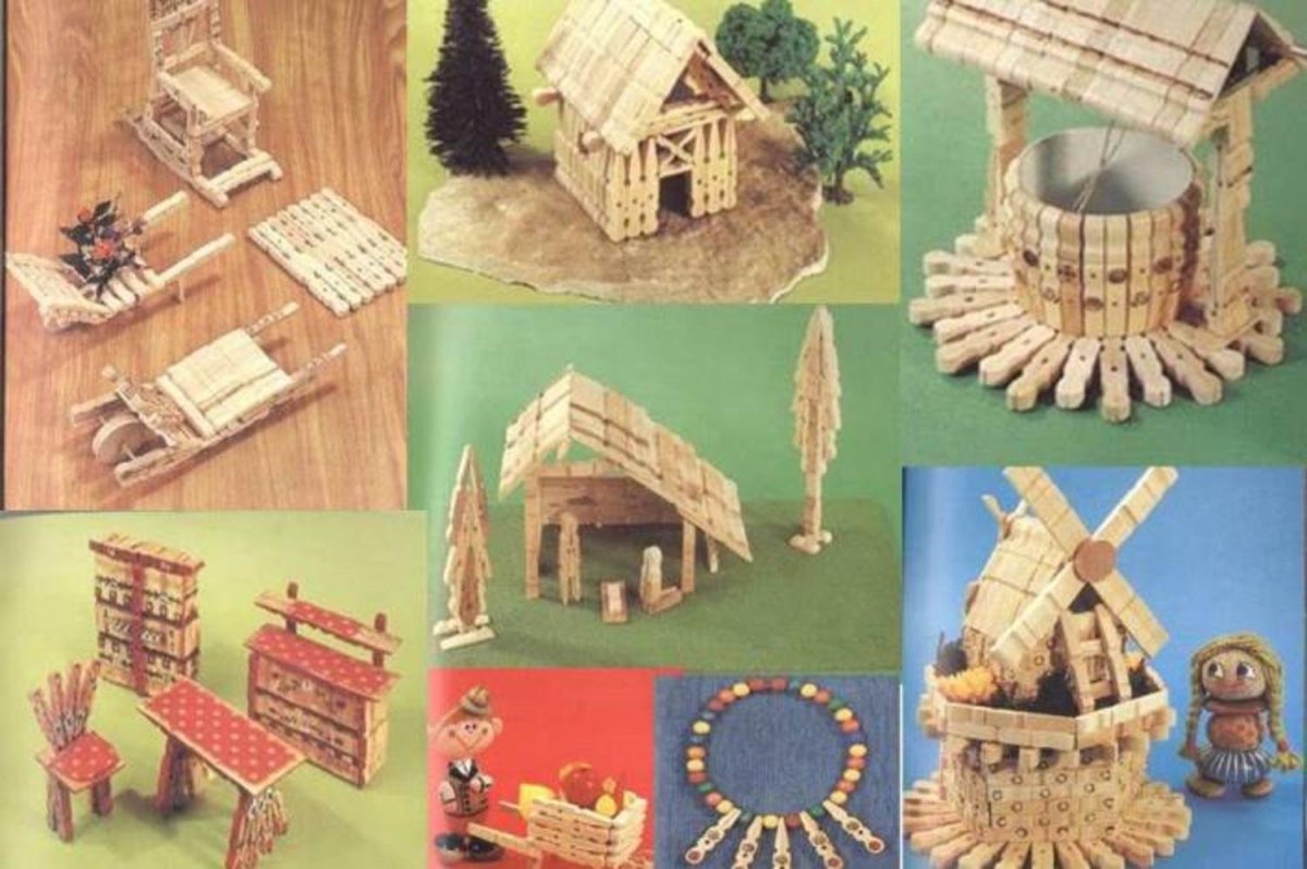 Из деревянных прищепок