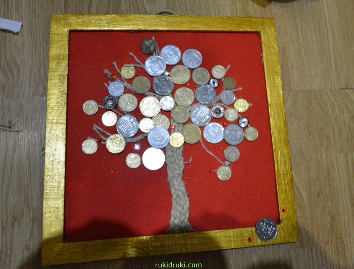 Дерево с монетами своими руками