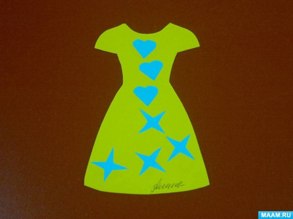 Аппликация платье для мамы в подготовительной группе